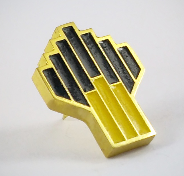 изготовленный на заказ металлический значок с логотипом Роснефти из латуни с эмалью